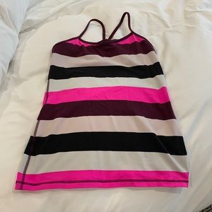 Pink and black lululemon tank
